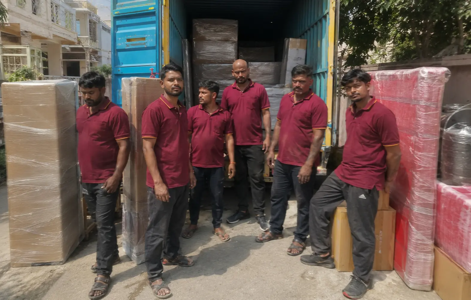 Shree Balaji team packing goods for relocation