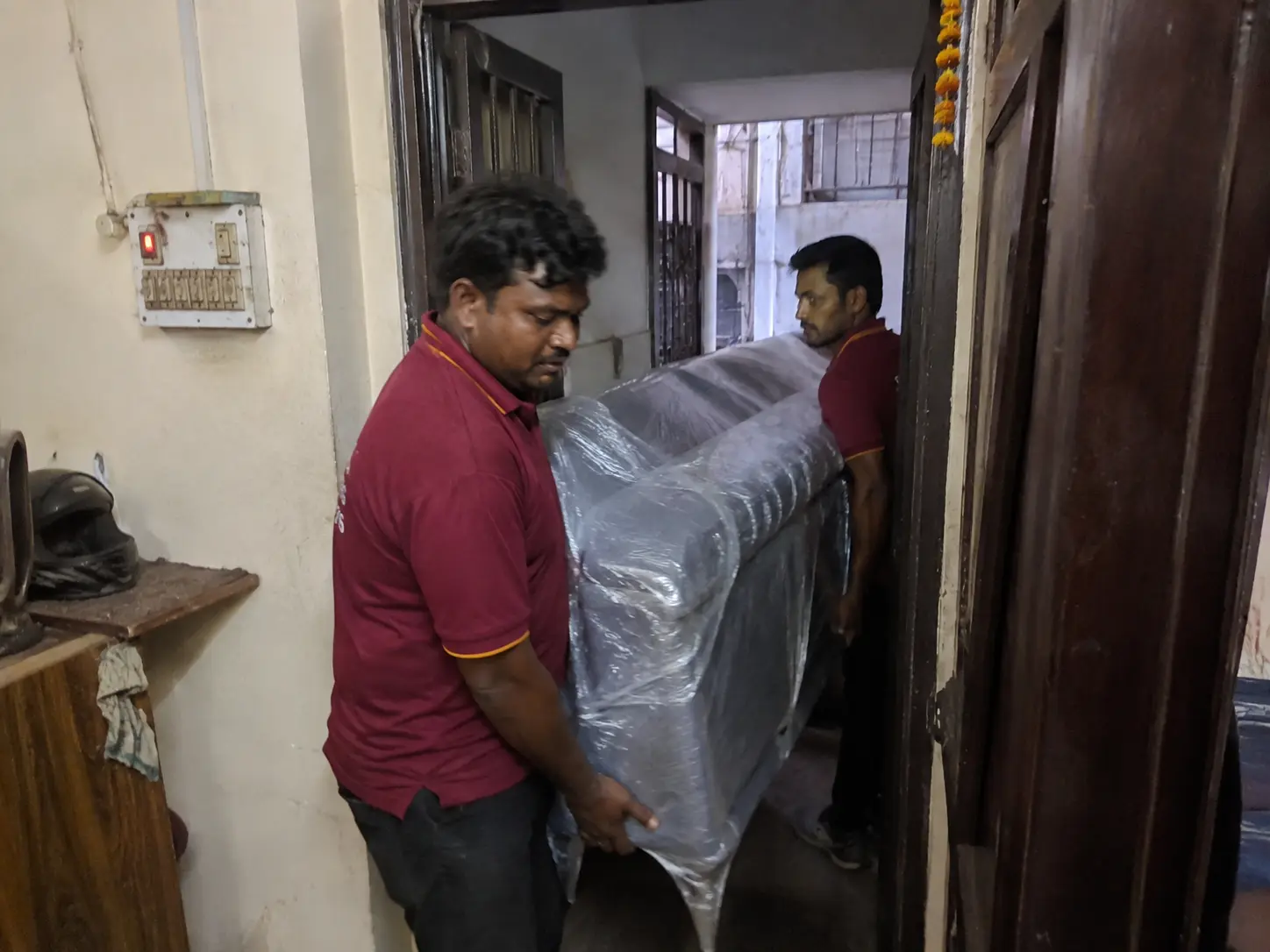 Shree Balaji team moving sofa