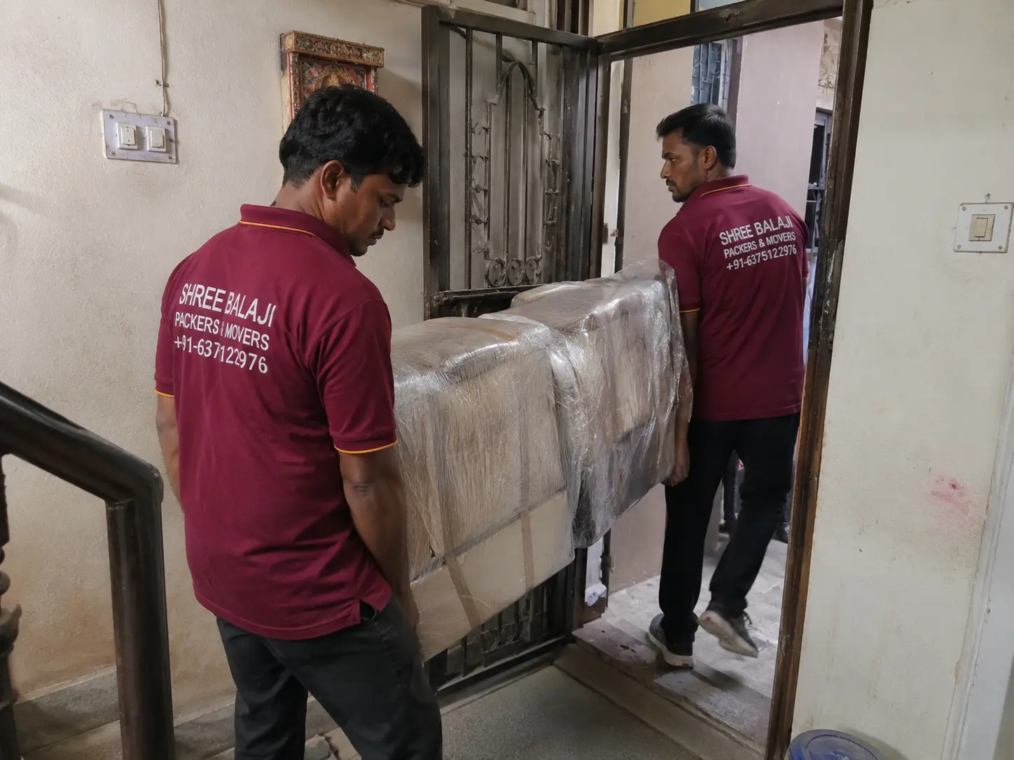Packed household goods ready for shifting